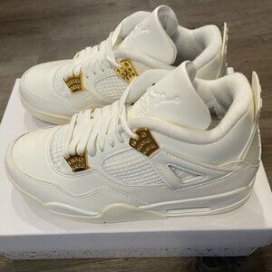 NEW Jordan 4 Retro white/gold